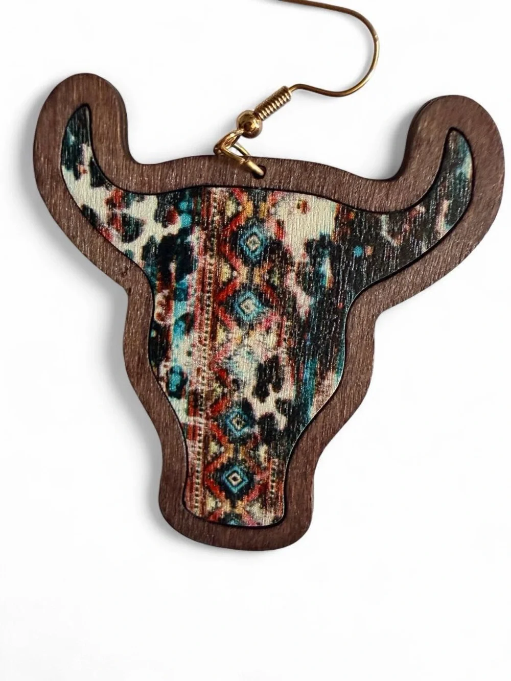 Southwestern Longhorn Earrings Turquoise/Boho